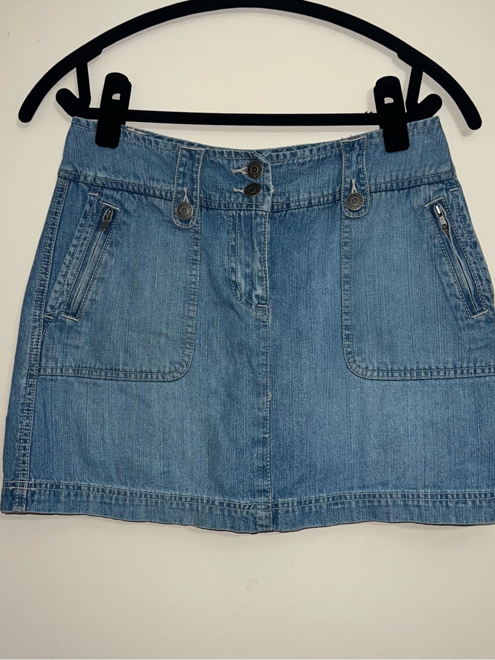 New York & Company Light Blue Denim Mini Skort